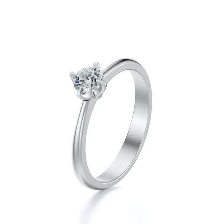 Pierścionek z białego złota z diamentem